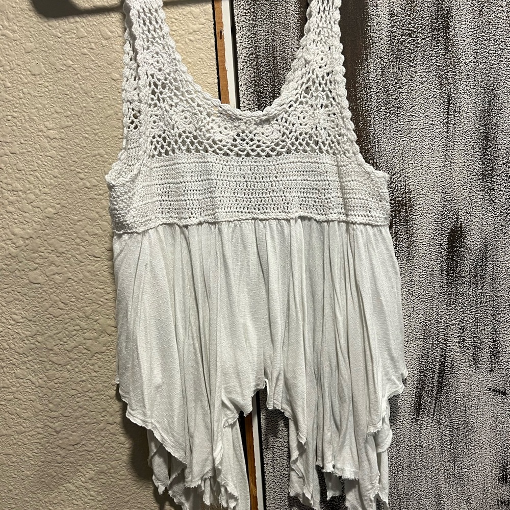 Elegant White Crochet Women's Top